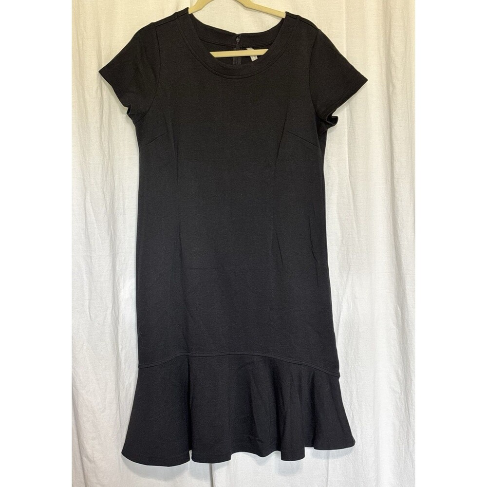 Hanna Andersson black ruffle hem dress womens size Large Petite